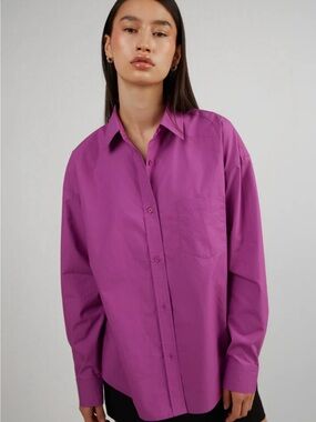 Vibrant Magenta Button-Down Shirt